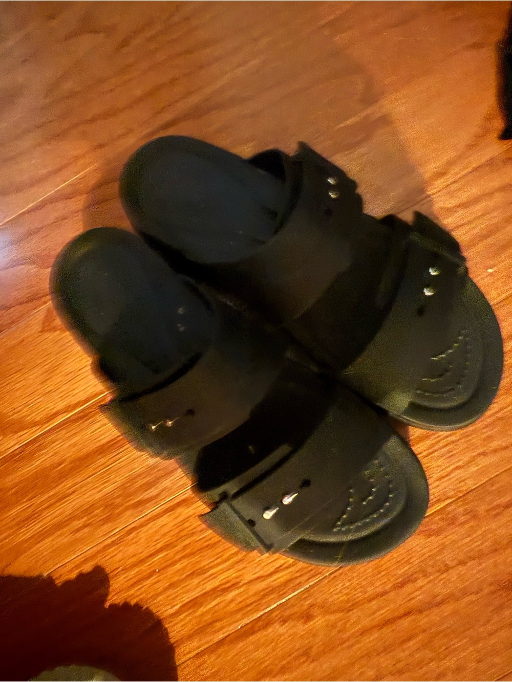 CROCS Black Slide Sandals with Adjustable Strap